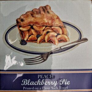 Mary Lake Thompson Peach Blackberry Pie Flour Sack Towel 30"x30" NIP
